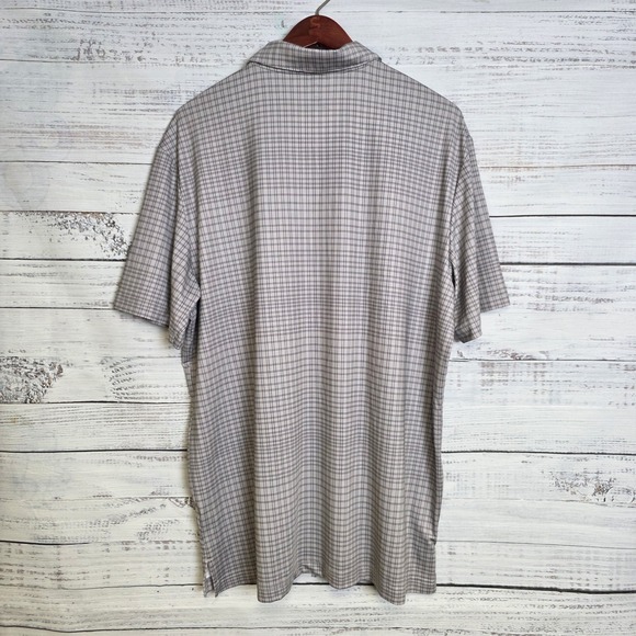 Adidas Golf Men's XL Ultimate 365 Polo Shirt Polyester Spandex Gray Plaid - Picture 3 of 10